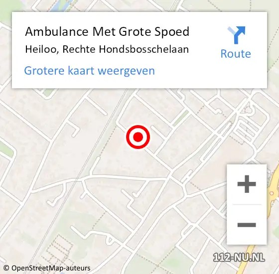 Locatie op kaart van de 112 melding: Ambulance Met Grote Spoed Naar Heiloo, Rechte Hondsbosschelaan op 17 april 2022 04:37