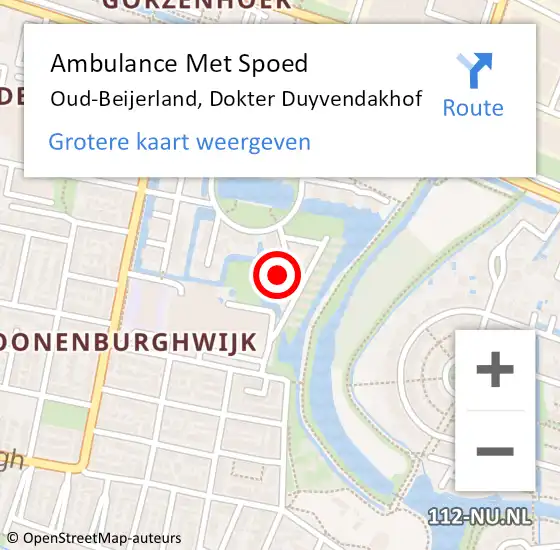 Locatie op kaart van de 112 melding: Ambulance Met Spoed Naar Oud-Beijerland, Dokter Duyvendakhof op 17 april 2022 08:41