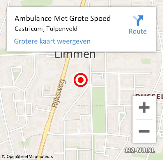 Locatie op kaart van de 112 melding: Ambulance Met Grote Spoed Naar Castricum, Tulpenveld op 17 april 2022 10:11