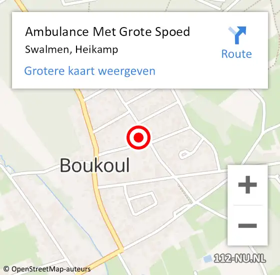 Locatie op kaart van de 112 melding: Ambulance Met Grote Spoed Naar Swalmen, Heikamp op 17 april 2022 11:04