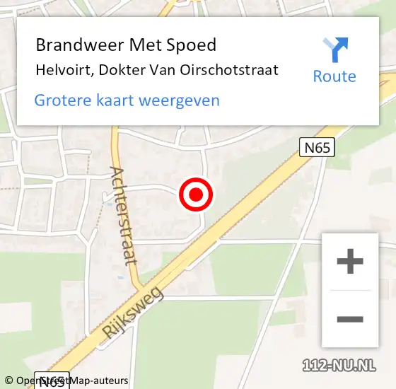 Locatie op kaart van de 112 melding: Brandweer Met Spoed Naar Helvoirt, Dokter Van Oirschotstraat op 17 april 2022 11:35