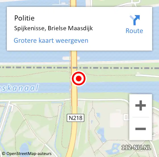 Locatie op kaart van de 112 melding: Politie Geervliet, Brielse Maasdijk op 17 april 2022 12:32