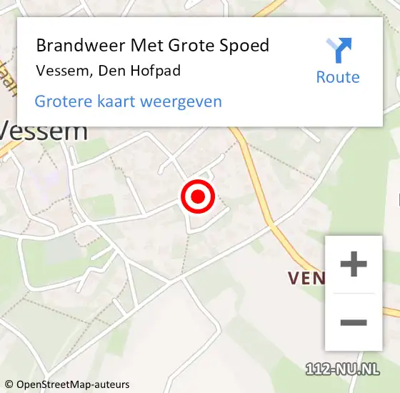 Locatie op kaart van de 112 melding: Brandweer Met Grote Spoed Naar Groenendaal, Den Hofpad op 14 juli 2014 17:45