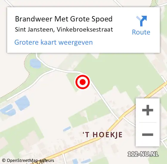 Locatie op kaart van de 112 melding: Brandweer Met Grote Spoed Naar Sint Jansteen, Vinkebroeksestraat op 17 april 2022 13:24