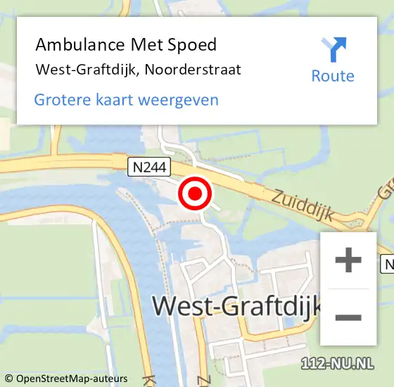 Locatie op kaart van de 112 melding: Ambulance Met Spoed Naar West-Graftdijk, Noorderstraat op 17 april 2022 13:28
