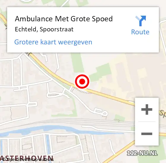 Locatie op kaart van de 112 melding: Ambulance Met Grote Spoed Naar Echteld, Spoorstraat op 17 april 2022 13:30