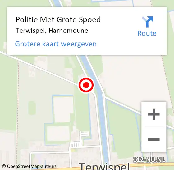 Locatie op kaart van de 112 melding: Politie Met Grote Spoed Naar Terwispel, Harnemoune op 17 april 2022 14:16