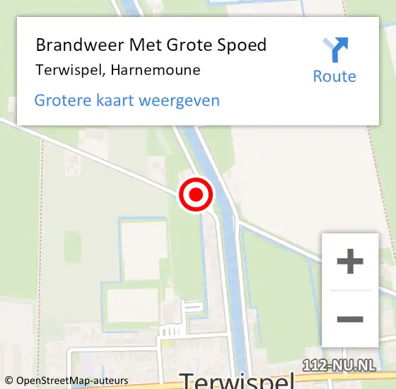 Locatie op kaart van de 112 melding: Brandweer Met Grote Spoed Naar Terwispel, Harnemoune op 17 april 2022 14:21