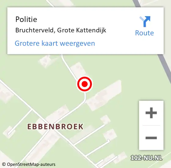 Locatie op kaart van de 112 melding: Politie Bruchterveld, Grote Kattendijk op 17 april 2022 14:25