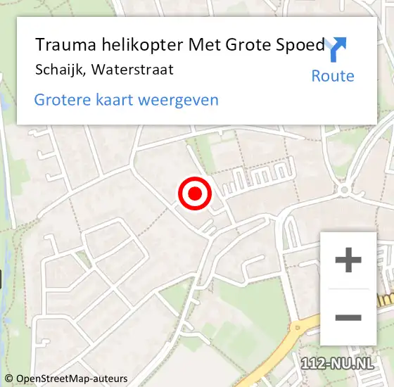 Locatie op kaart van de 112 melding: Trauma helikopter Met Grote Spoed Naar Schaijk, Waterstraat op 17 april 2022 14:33