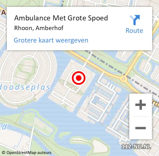 Locatie op kaart van de 112 melding: Ambulance Met Grote Spoed Naar Rhoon, Amberhof op 17 april 2022 14:40