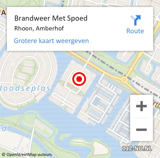 Locatie op kaart van de 112 melding: Brandweer Met Spoed Naar Rhoon, Amberhof op 17 april 2022 14:41