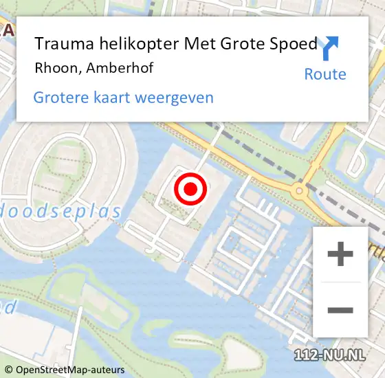 Locatie op kaart van de 112 melding: Trauma helikopter Met Grote Spoed Naar Rhoon, Amberhof op 17 april 2022 14:42