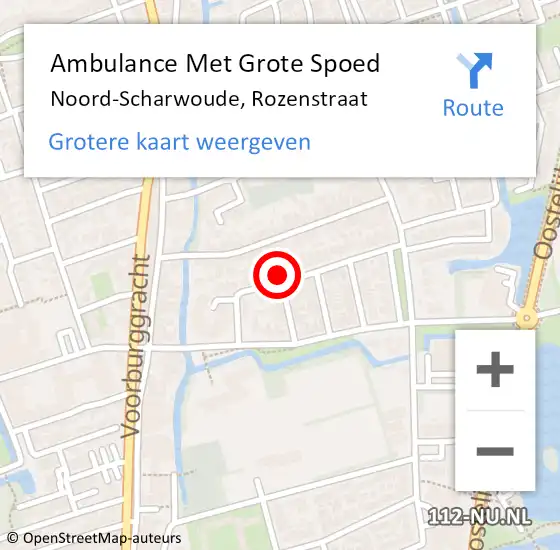Locatie op kaart van de 112 melding: Ambulance Met Grote Spoed Naar Noord-Scharwoude, Rozenstraat op 17 april 2022 15:08