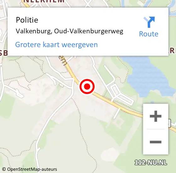 Locatie op kaart van de 112 melding: Politie Valkenburg, Oud-Valkenburgerweg op 17 april 2022 15:23