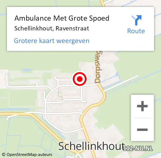 Locatie op kaart van de 112 melding: Ambulance Met Grote Spoed Naar Schellinkhout, Ravenstraat op 17 april 2022 15:41