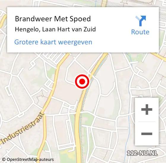 Locatie op kaart van de 112 melding: Brandweer Met Spoed Naar Hengelo, Laan Hart van Zuid op 17 april 2022 16:14