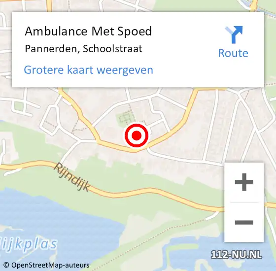 Locatie op kaart van de 112 melding: Ambulance Met Spoed Naar Pannerden, Schoolstraat op 17 april 2022 16:25