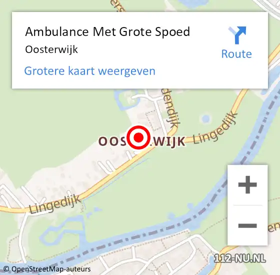 Locatie op kaart van de 112 melding: Ambulance Met Grote Spoed Naar Oosterwijk op 17 april 2022 16:31