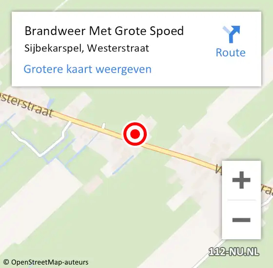 Locatie op kaart van de 112 melding: Brandweer Met Grote Spoed Naar Sijbekarspel, Westerstraat op 17 april 2022 17:58