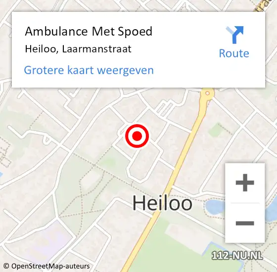 Locatie op kaart van de 112 melding: Ambulance Met Spoed Naar Heiloo, Laarmanstraat op 17 april 2022 18:42