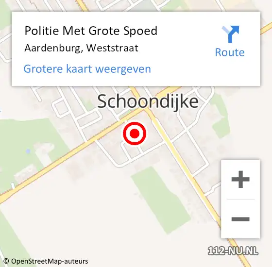 Locatie op kaart van de 112 melding: Politie Met Grote Spoed Naar Aardenburg, Weststraat op 17 april 2022 19:11