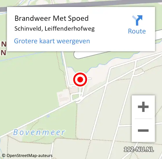 Locatie op kaart van de 112 melding: Brandweer Met Spoed Naar Schinveld, Leiffenderhofweg op 17 april 2022 19:26