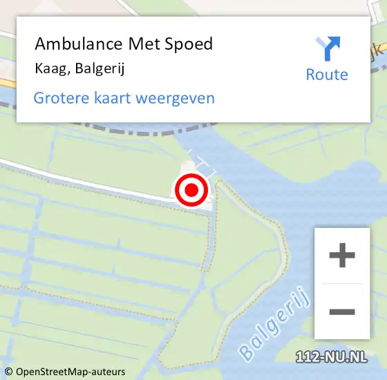 Locatie op kaart van de 112 melding: Ambulance Met Spoed Naar Kaag, Balgerij op 17 april 2022 19:34