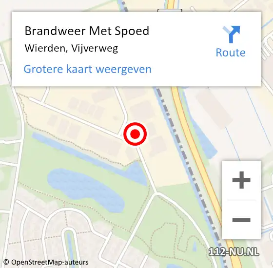 Locatie op kaart van de 112 melding: Brandweer Met Spoed Naar Wierden, Vijverweg op 17 april 2022 19:53