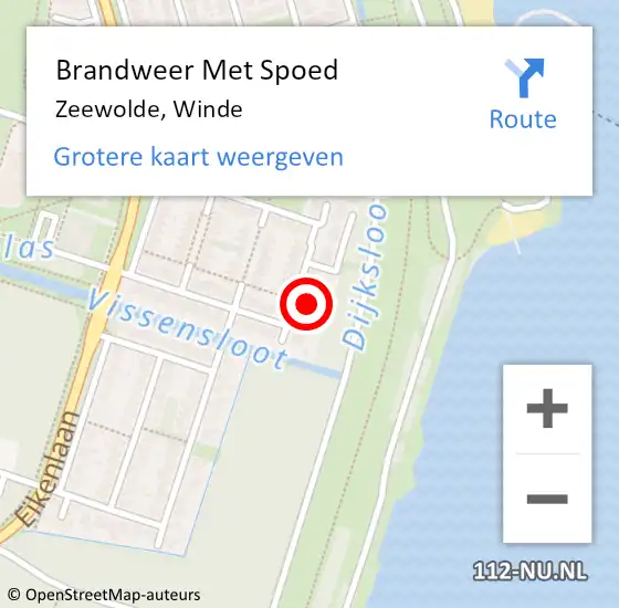 Locatie op kaart van de 112 melding: Brandweer Met Spoed Naar Zeewolde, Winde op 17 april 2022 20:58