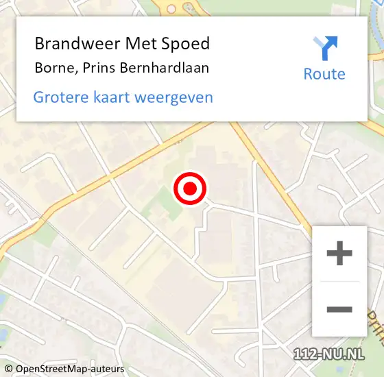 Locatie op kaart van de 112 melding: Brandweer Met Spoed Naar Borne, Prins Bernhardlaan op 17 april 2022 20:59