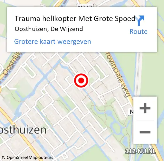 Locatie op kaart van de 112 melding: Trauma helikopter Met Grote Spoed Naar Oosthuizen, De Wijzend op 17 april 2022 23:19