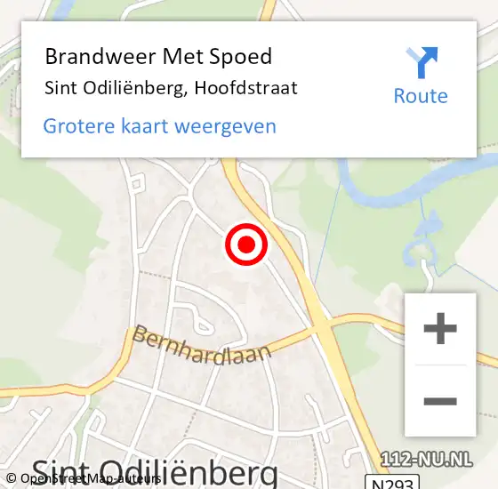 Locatie op kaart van de 112 melding: Brandweer Met Spoed Naar Sint Odiliënberg, Hoofdstraat op 17 april 2022 23:55