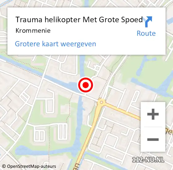Locatie op kaart van de 112 melding: Trauma helikopter Met Grote Spoed Naar Krommenie op 18 april 2022 00:39
