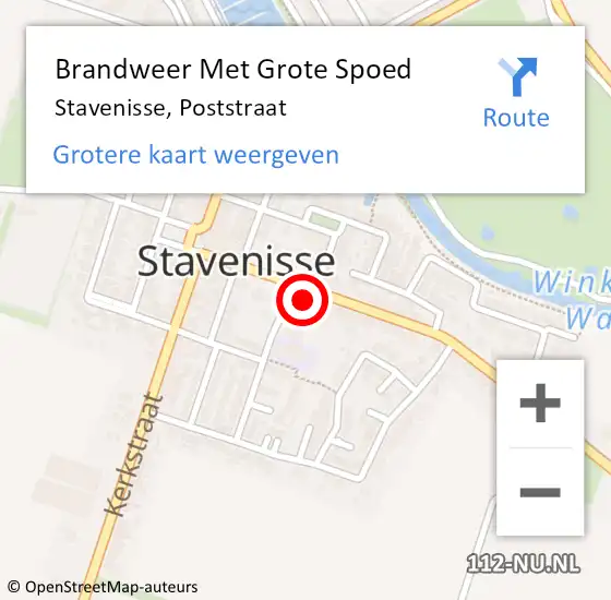 Locatie op kaart van de 112 melding: Brandweer Met Grote Spoed Naar Stavenisse, Poststraat op 18 april 2022 00:56