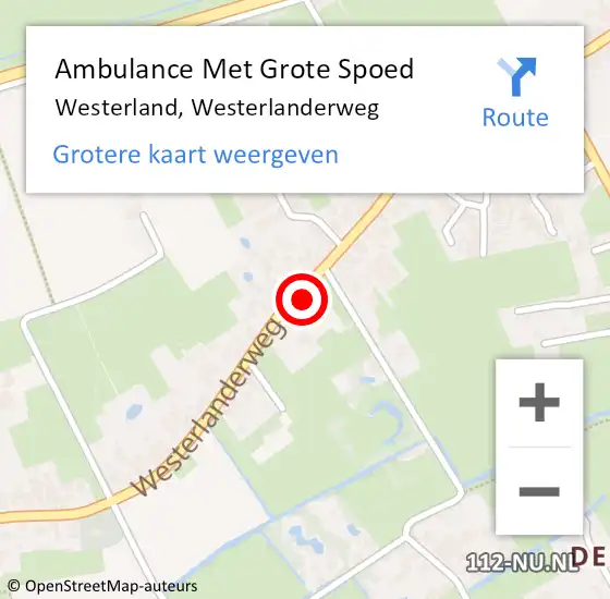 Locatie op kaart van de 112 melding: Ambulance Met Grote Spoed Naar Westerland, Westerlanderweg op 18 april 2022 02:24