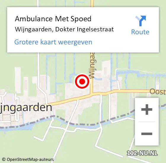 Locatie op kaart van de 112 melding: Ambulance Met Spoed Naar Wijngaarden, Dokter Ingelsestraat op 18 april 2022 02:35
