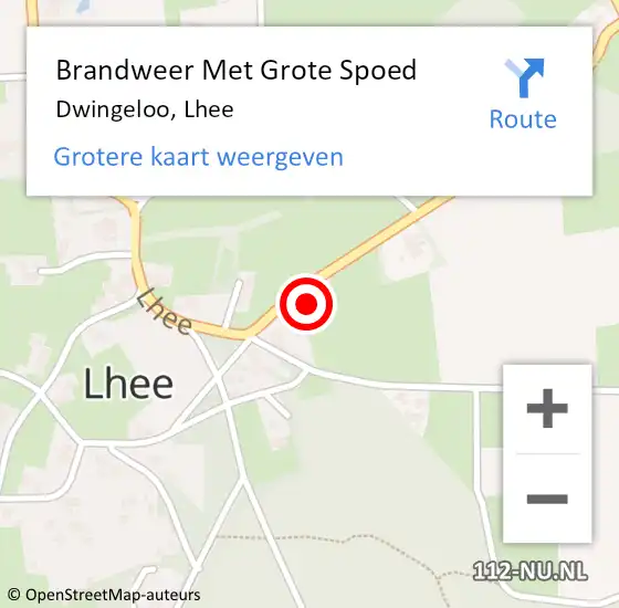 Locatie op kaart van de 112 melding: Brandweer Met Grote Spoed Naar Dwingeloo, Lhee op 18 april 2022 05:29