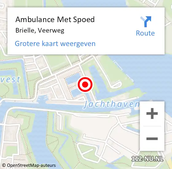 Locatie op kaart van de 112 melding: Ambulance Met Spoed Naar Brielle, Veerweg op 18 april 2022 05:32