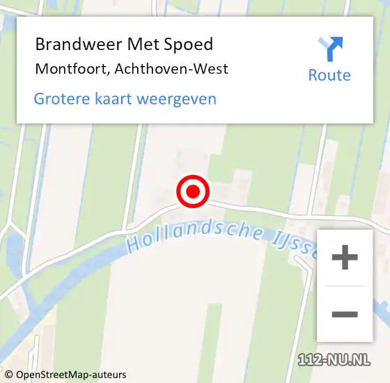 Locatie op kaart van de 112 melding: Brandweer Met Spoed Naar Montfoort, Achthoven-West op 18 april 2022 06:07