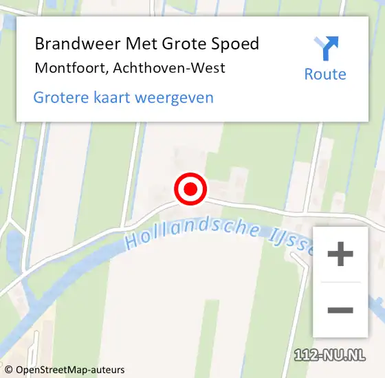 Locatie op kaart van de 112 melding: Brandweer Met Grote Spoed Naar Montfoort, Achthoven-West op 18 april 2022 06:19