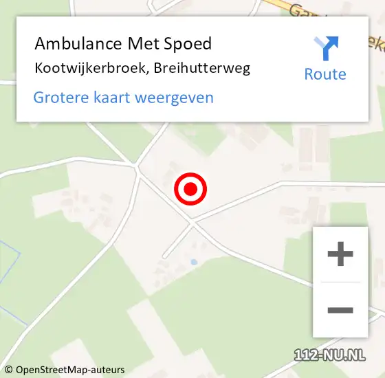 Locatie op kaart van de 112 melding: Ambulance Met Spoed Naar Kootwijkerbroek, Breihutterweg op 18 april 2022 09:26