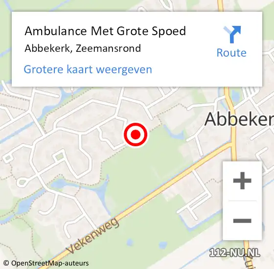 Locatie op kaart van de 112 melding: Ambulance Met Grote Spoed Naar Abbekerk, Zeemansrond op 18 april 2022 09:30