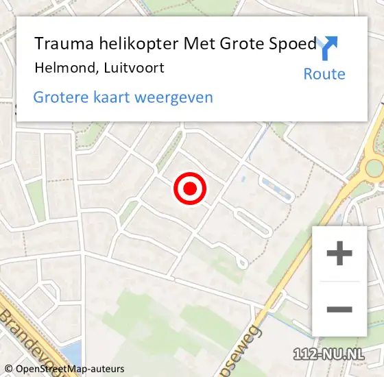 Locatie op kaart van de 112 melding: Trauma helikopter Met Grote Spoed Naar Helmond, Luitvoort op 18 april 2022 10:36