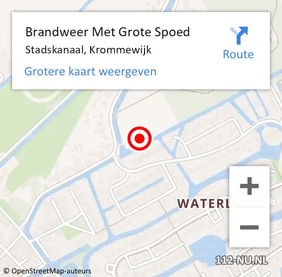 Locatie op kaart van de 112 melding: Brandweer Met Grote Spoed Naar Stadskanaal, Krommewijk op 18 april 2022 10:56