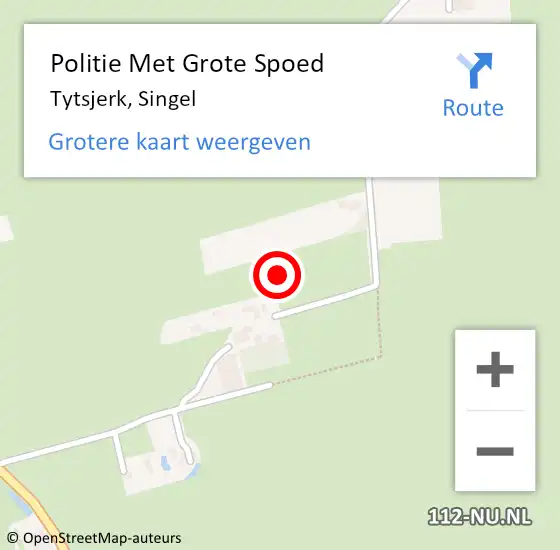 Locatie op kaart van de 112 melding: Politie Met Grote Spoed Naar Tytsjerk, Singel op 18 april 2022 11:04