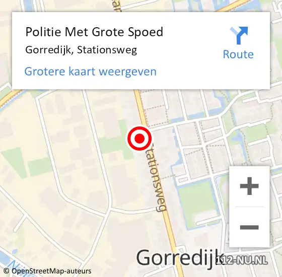 Locatie op kaart van de 112 melding: Politie Met Grote Spoed Naar Gorredijk, Stationsweg op 18 april 2022 11:07