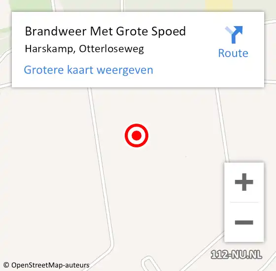 Locatie op kaart van de 112 melding: Brandweer Met Grote Spoed Naar Harskamp, Otterloseweg op 18 april 2022 11:29