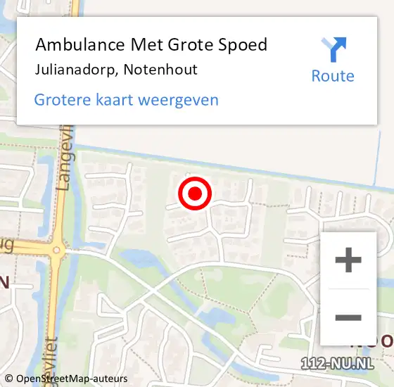 Locatie op kaart van de 112 melding: Ambulance Met Grote Spoed Naar Julianadorp, Notenhout op 18 april 2022 12:40