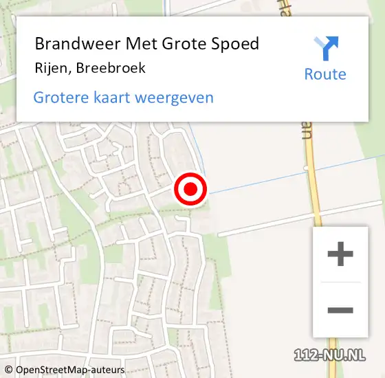 Locatie op kaart van de 112 melding: Brandweer Met Grote Spoed Naar Rijen, Breebroek op 18 april 2022 12:42